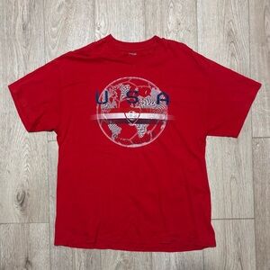 Red USA Soccer Vintage Tee